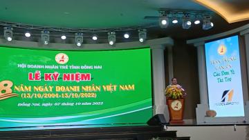 Hội Doanh nhân trẻ tỉnh Đồng Nai đã tổ chức lễ kỷ niệm 18 năm Ngày Doanh nhân Việt Nam 13/10/2022 tại TP.Biên Hòa.